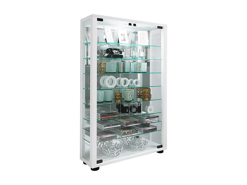 Glas Stand Vitrine Sammelvitrine Lumo Mini Spiegel