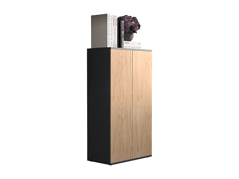 Chest of drawers & sideboards Dalosa Anthracite / honey oak H. 108 x W. 60 x D. 32 cm