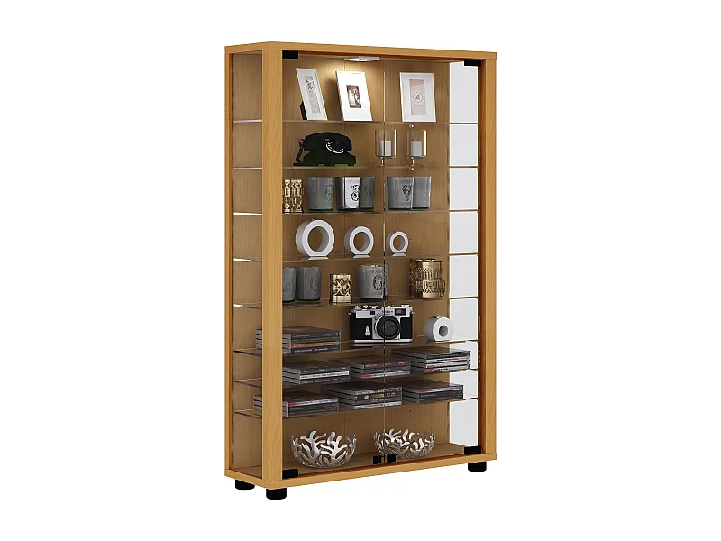 Holz Glas Stand Vitrine Sammelvitrine Lumo Mini