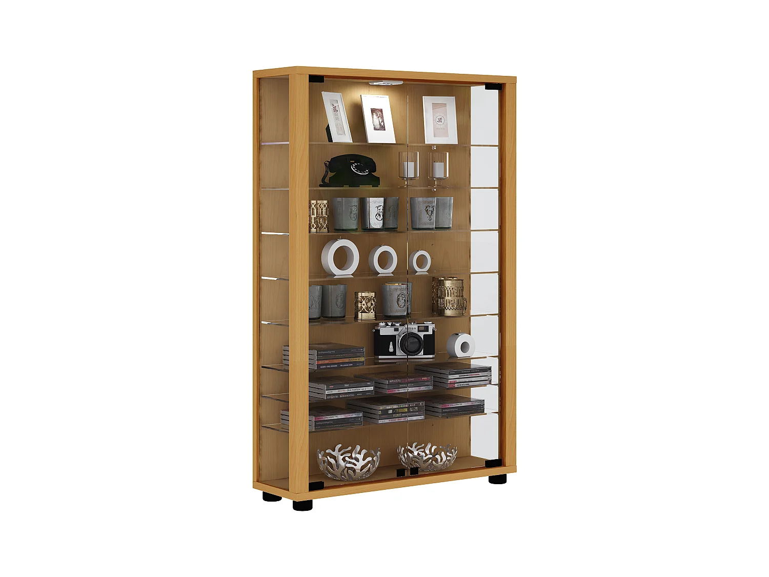 Houten Glas Stand Showcase Lumo Mini