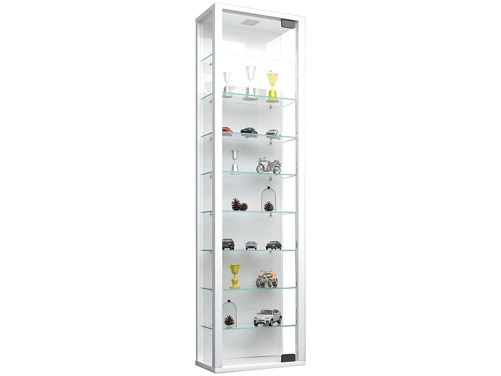 StanoMaxi vitrines en verre accroché au mur 1 porte en verre blanc.