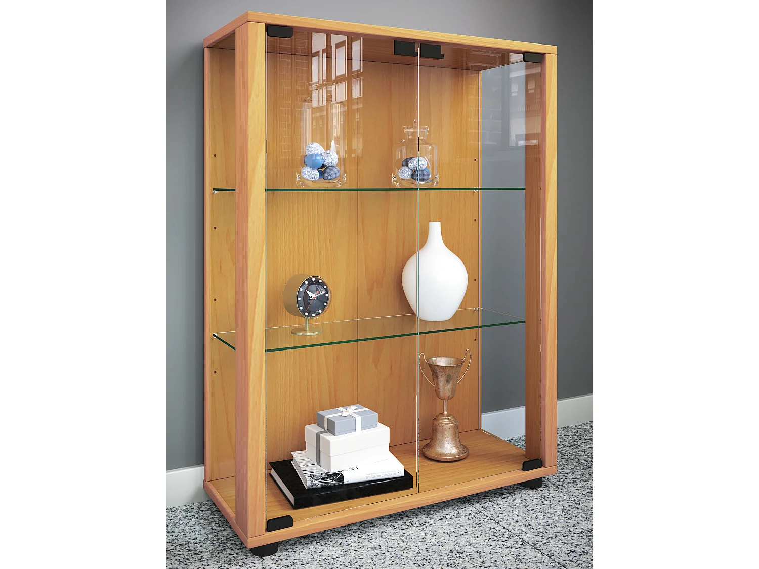 Holz Glas Stand Vitrine Sammelvitrine Sintalo
