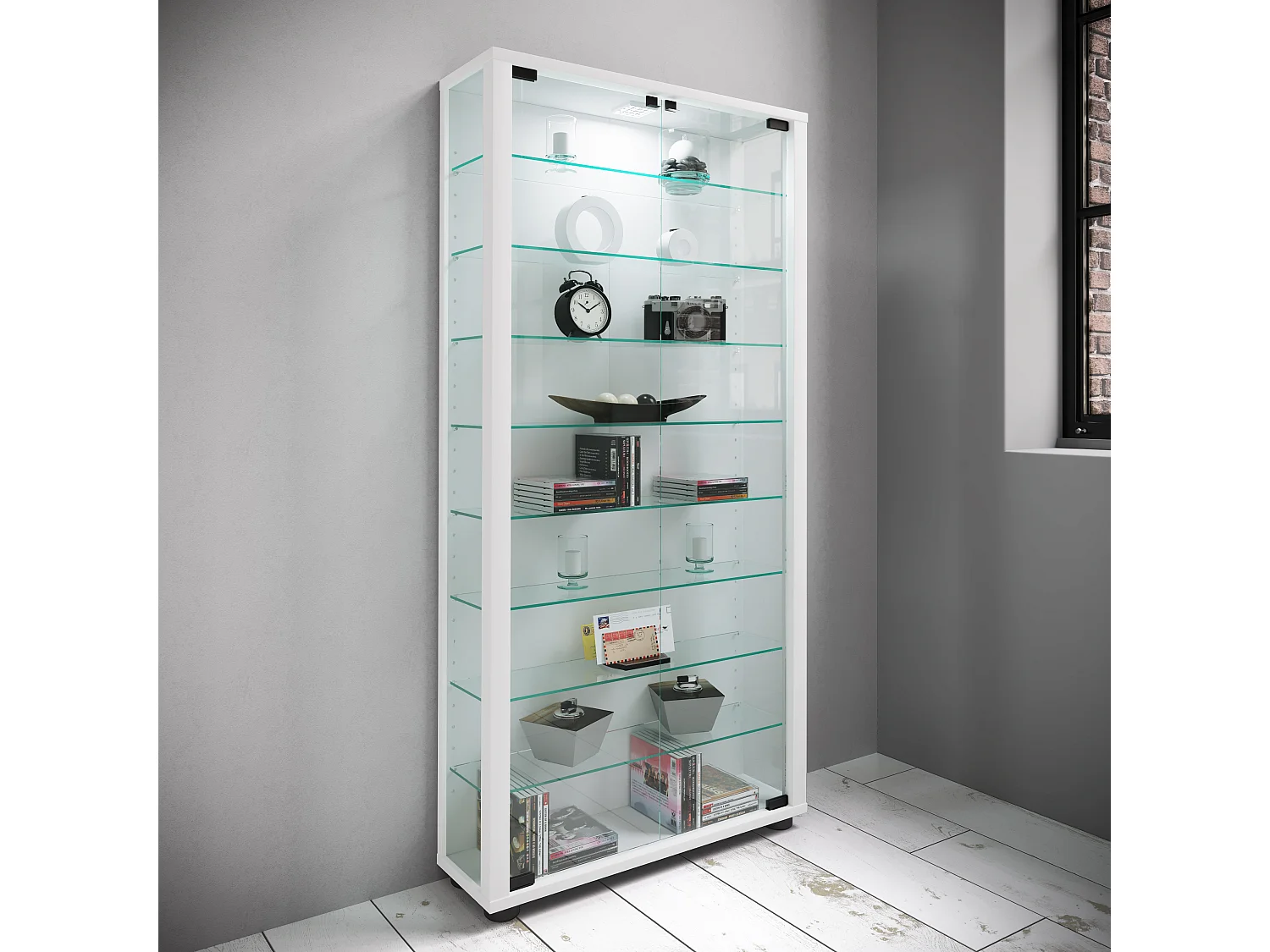 Houten Glas Stand Showcase Lumo Maxi