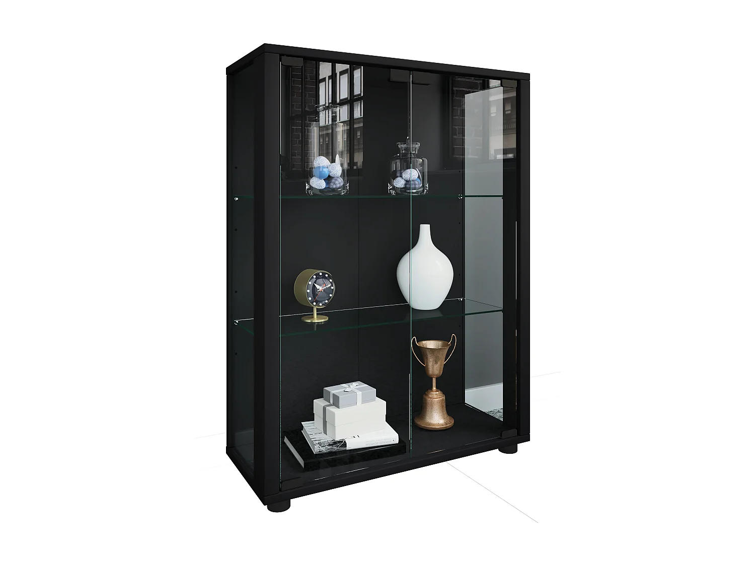 Standing cabinet Sintalo Black H. 80 x W. 60 x D. 25 cm