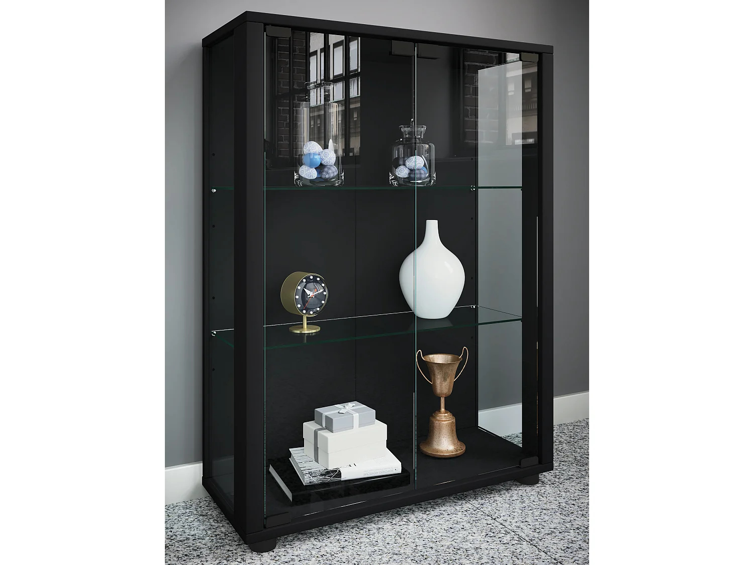 Standing cabinet Sintalo Black H. 80 x W. 60 x D. 25 cm