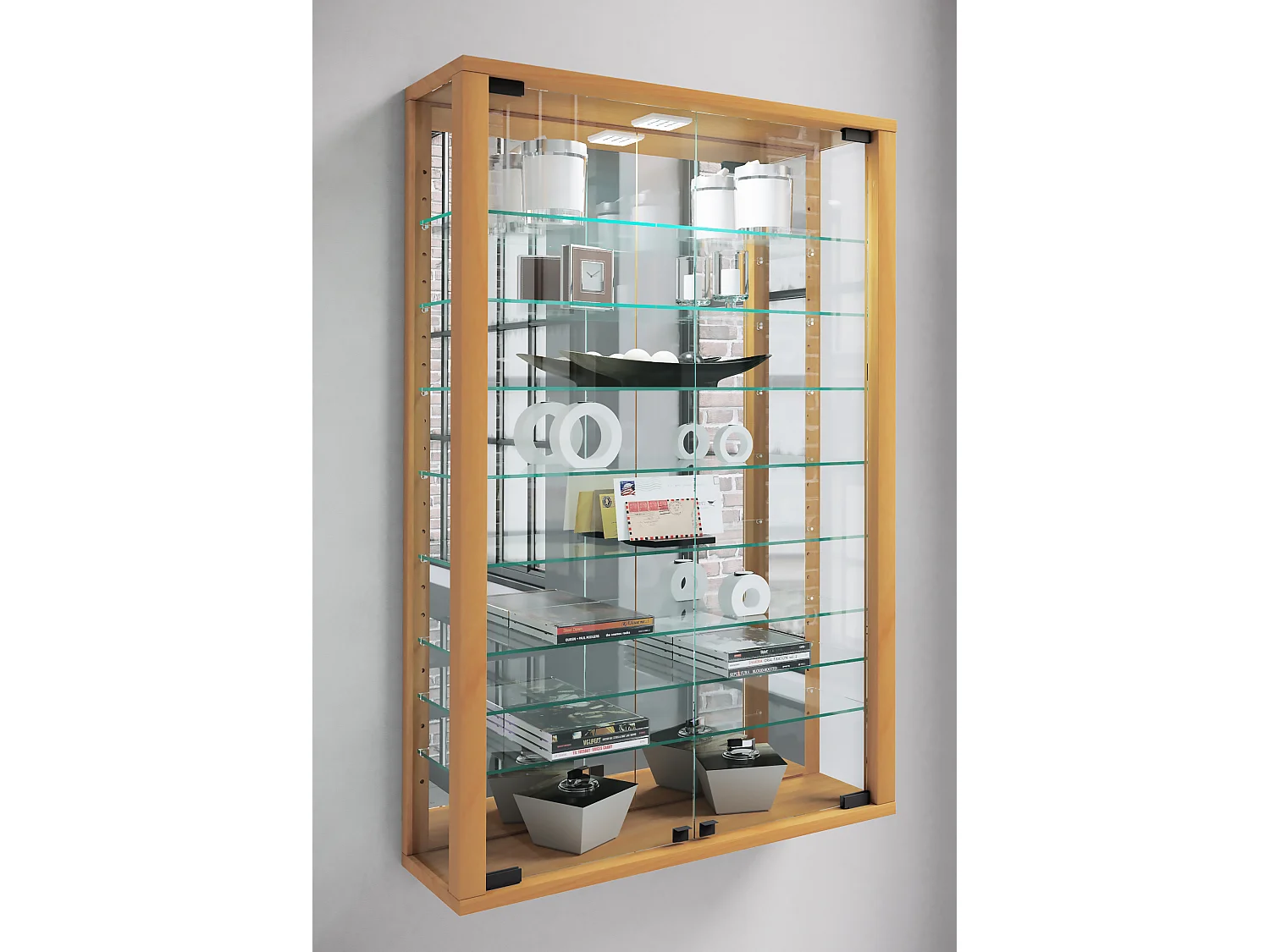 Wall display cabinet Vitrosa Book H. 91 x W. 59 x D. 18 cm