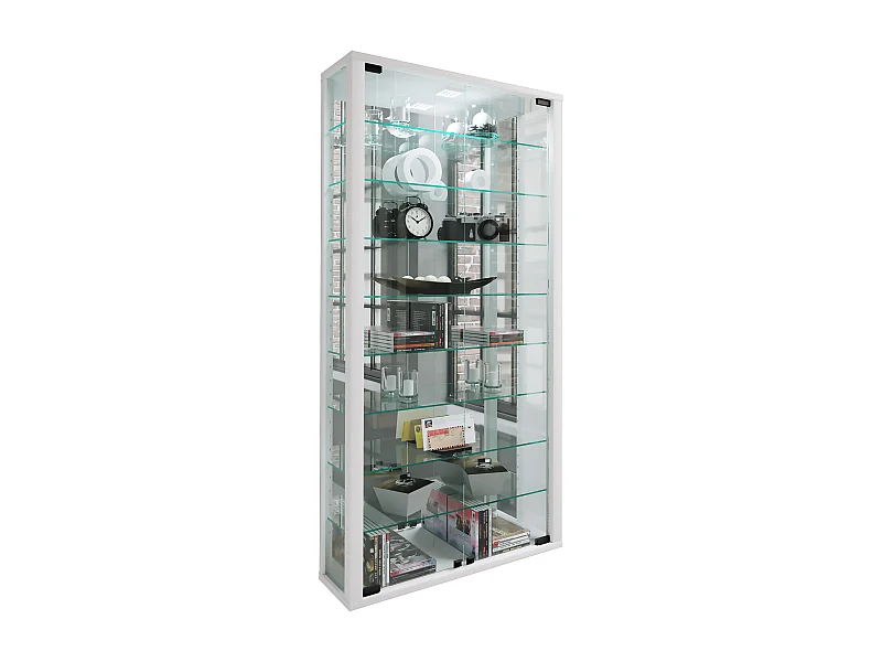 Wall display cabinet Vitrosa White H. 115 x W. 59 x D. 18 cm
