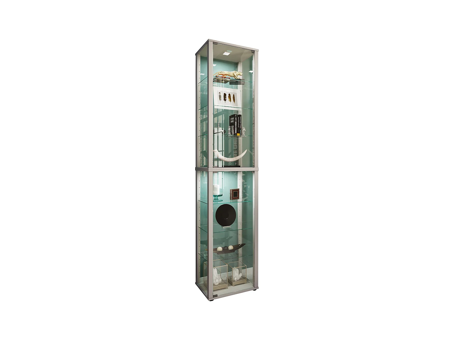 Standing cabinet Kavisa Silver H. 227 x W. 50 x D. 38 cm