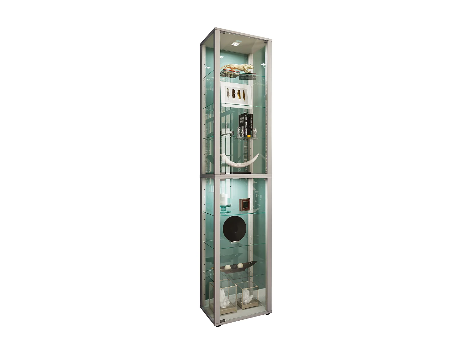 Standing cabinet Kavisa Silver H. 227 x W. 50 x D. 38 cm