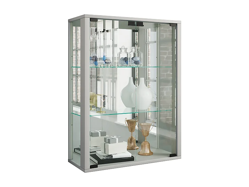 Wall display cabinet Udina Silver H. 80 x W. 60 x D. 25 cm