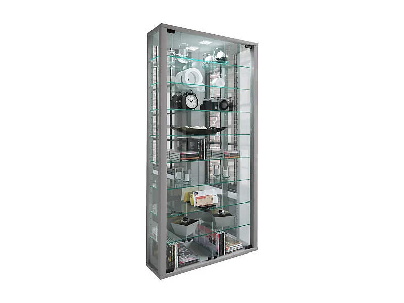 Wall display cabinet Vitrosa Silver H. 115 x W. 59 x D. 18 cm