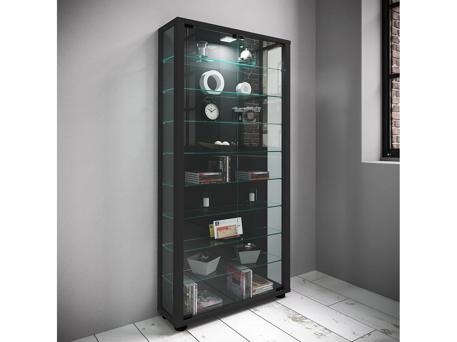 Houten Glas Stand Showcase Lumo Maxi