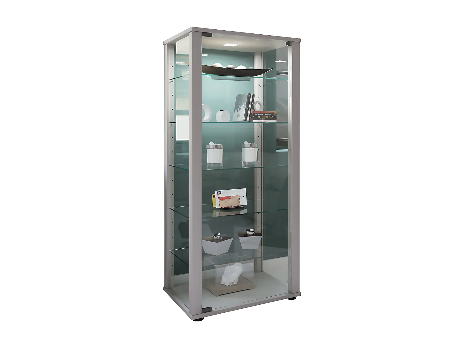 Standing cabinet Kavisa Silver H. 115 x W. 50 x D. 38 cm