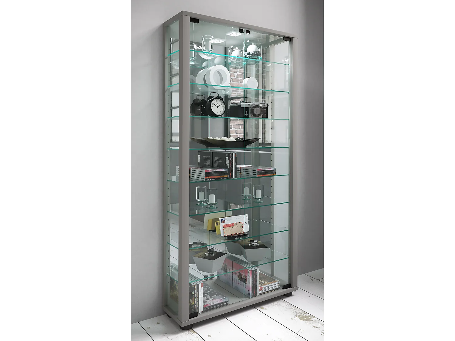 Armário em pé Lumo Prata A. 115 x L. 59 x P. 18 cm