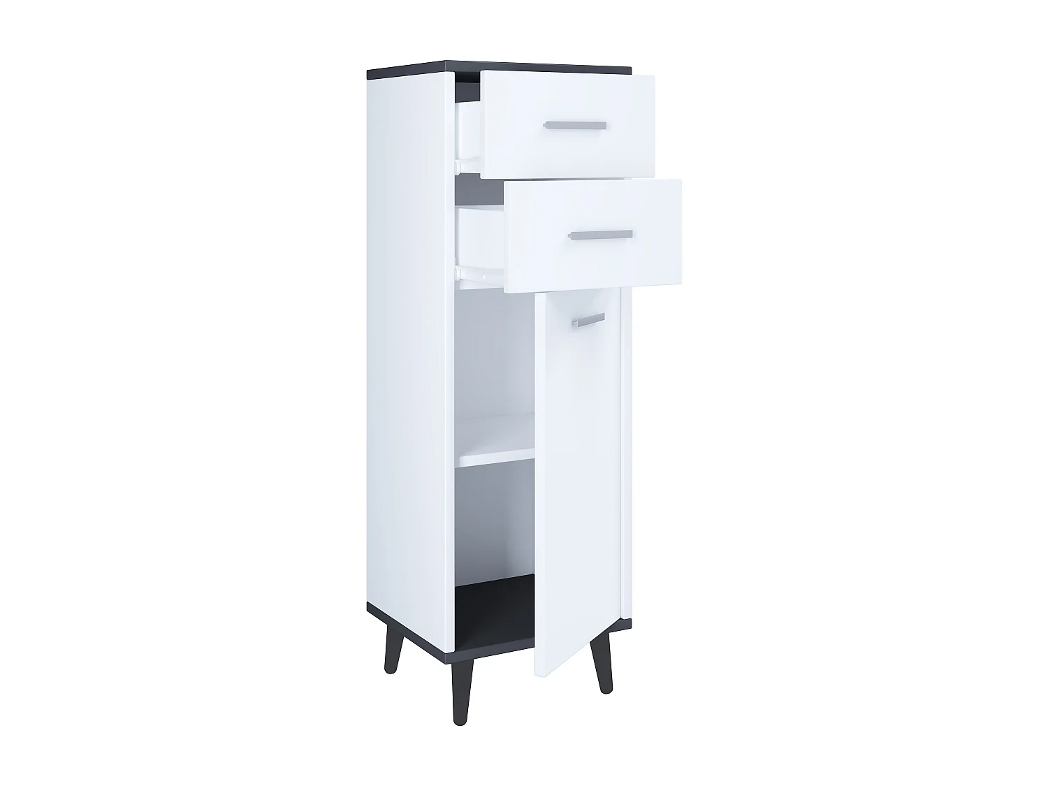 Chest of drawers & sideboards Dalosa White / Anthracite H. 97 x W. 32 x D. 28 cm