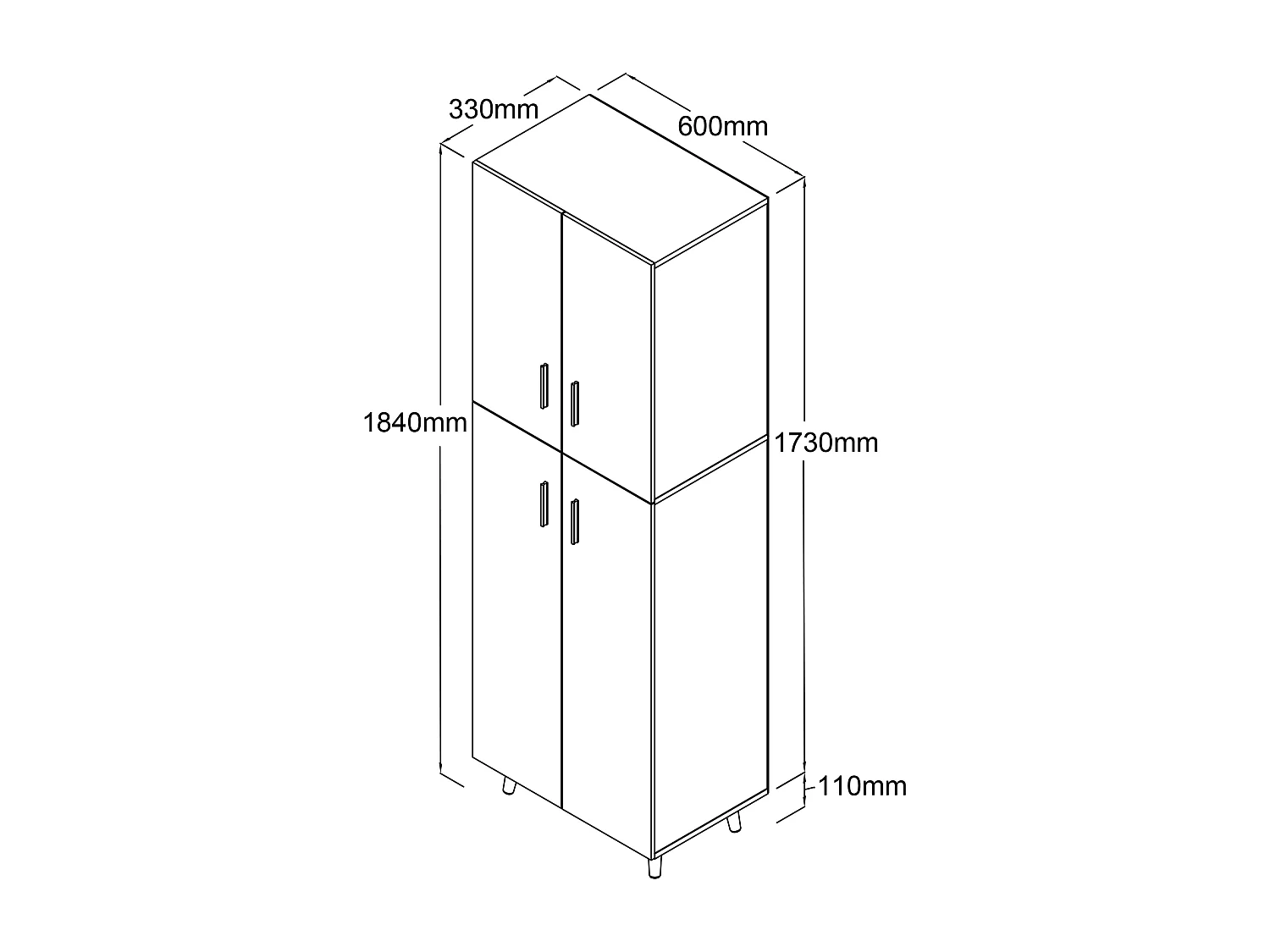 Holz Dielenschrank Mehrzweckschrank Schrank Landos
