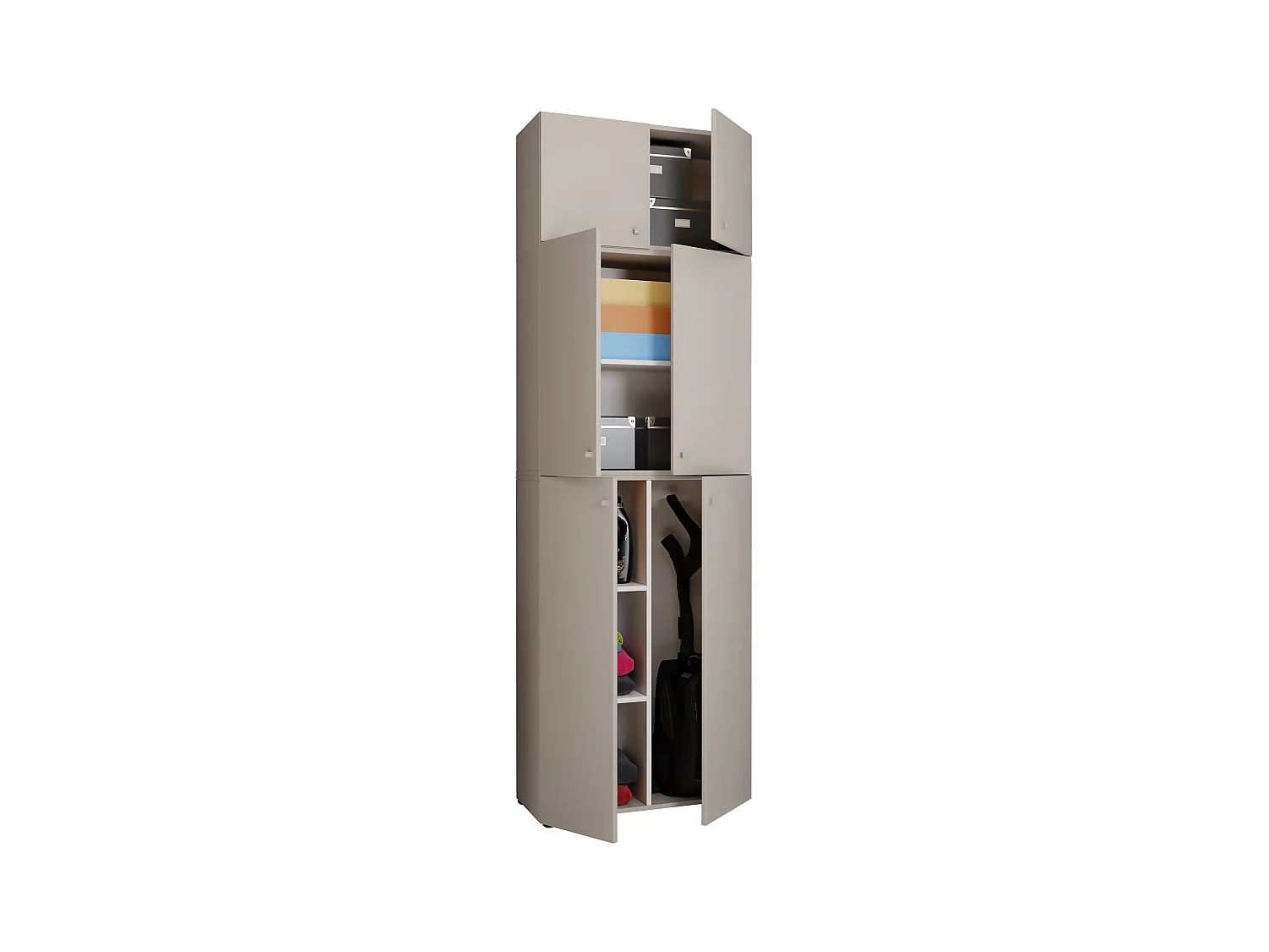 Multi-purpose cabinets Lona Gray H. 223 x W. 70 x D. 39 cm