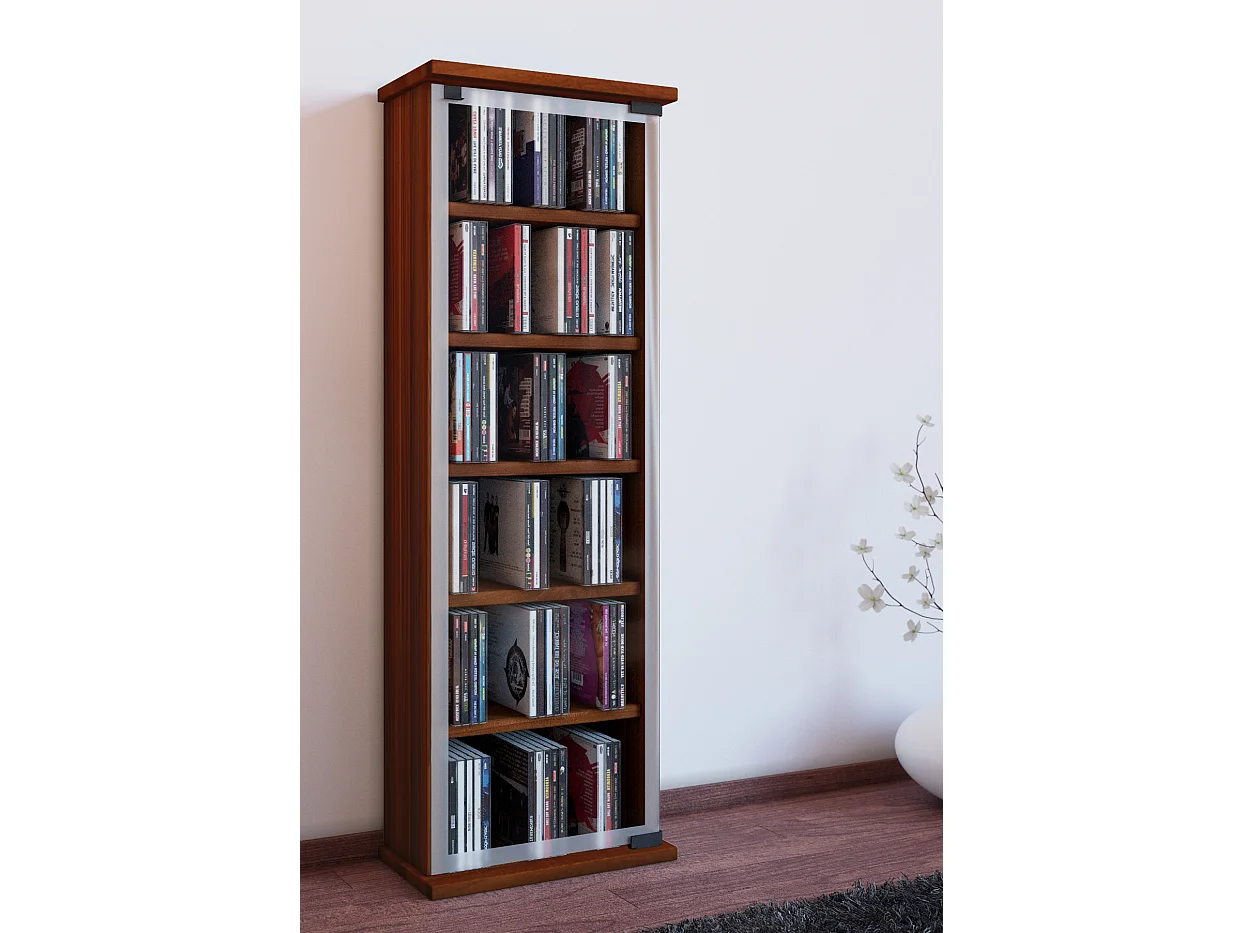 CD / DVD Media Shelf Classic Nuts H. 92 x W. 31 x D. 18 cm