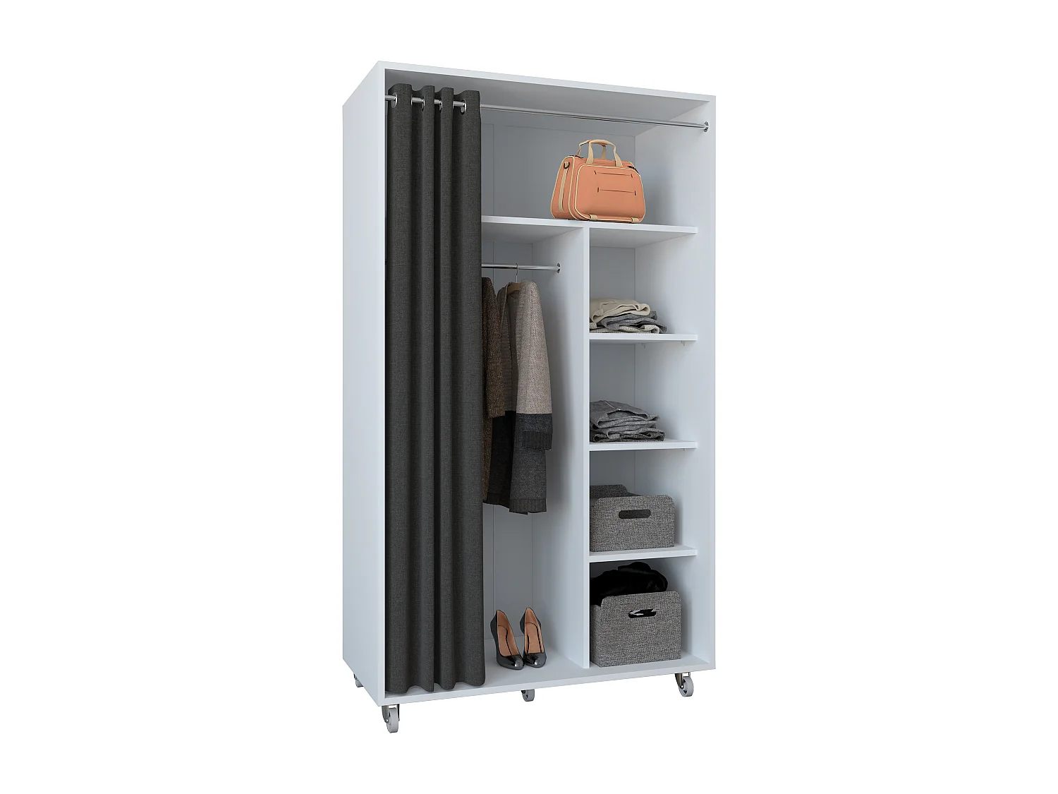 Wardrobe Ostila White H. 175 x W. 101 x D. 51 cm