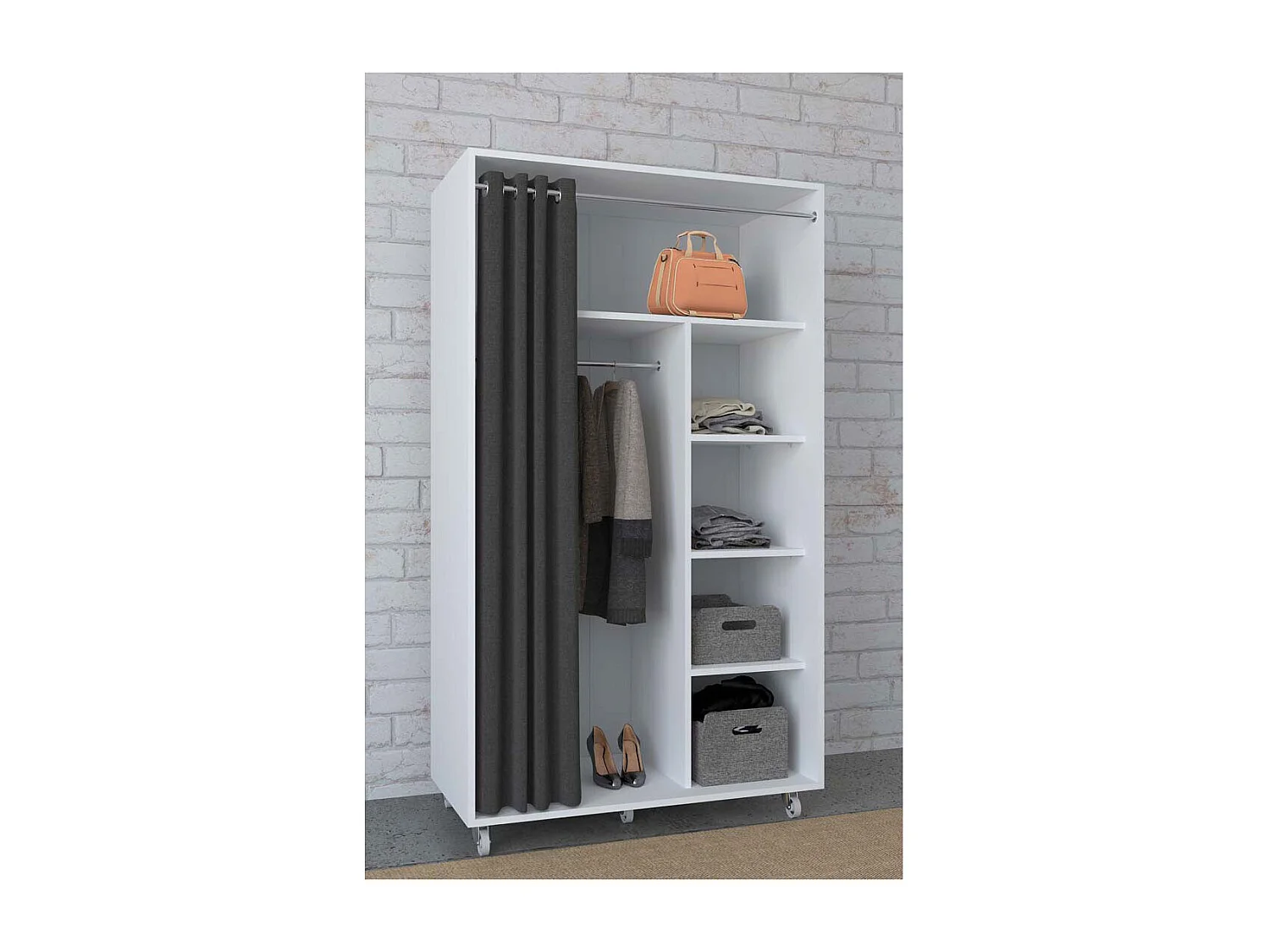 Wardrobe Ostila White H. 175 x W. 101 x D. 51 cm