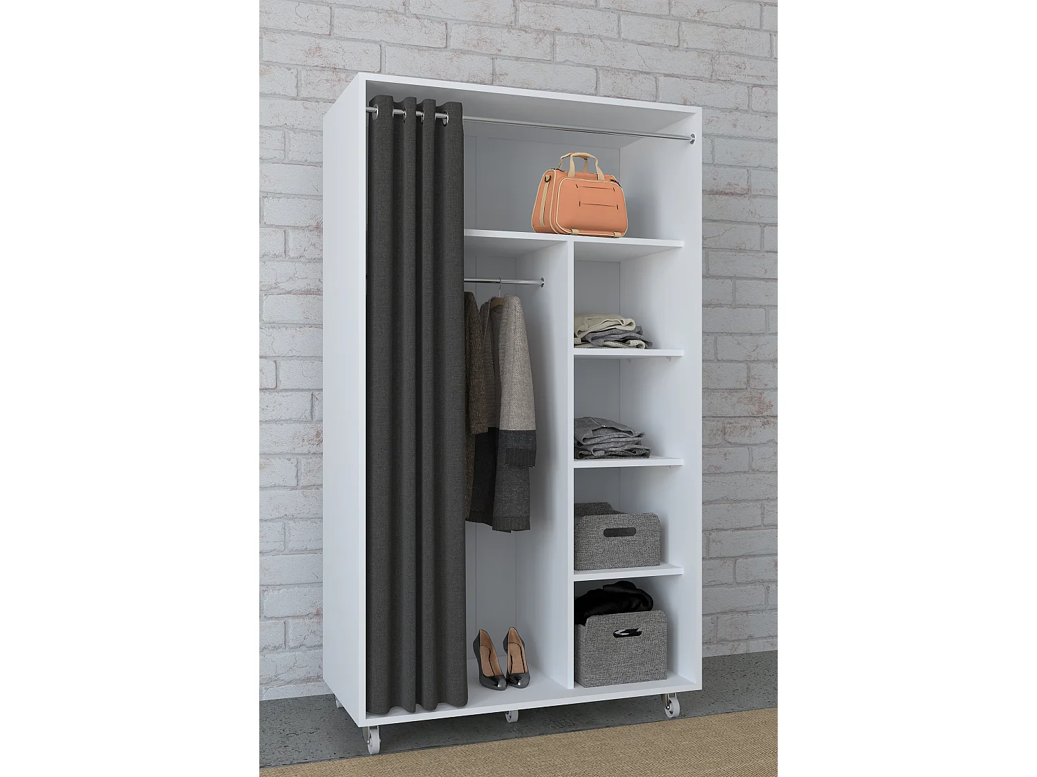 Wardrobe Ostila White H. 175 x W. 101 x D. 51 cm