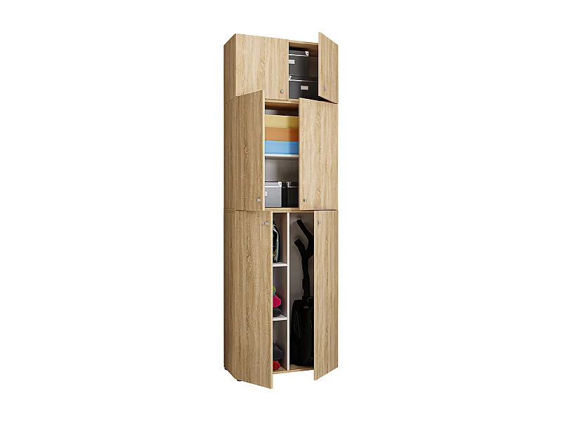 Multi-purpose cabinets Lona Sonoma Oak H. 223 x W. 70 x D. 39 cm