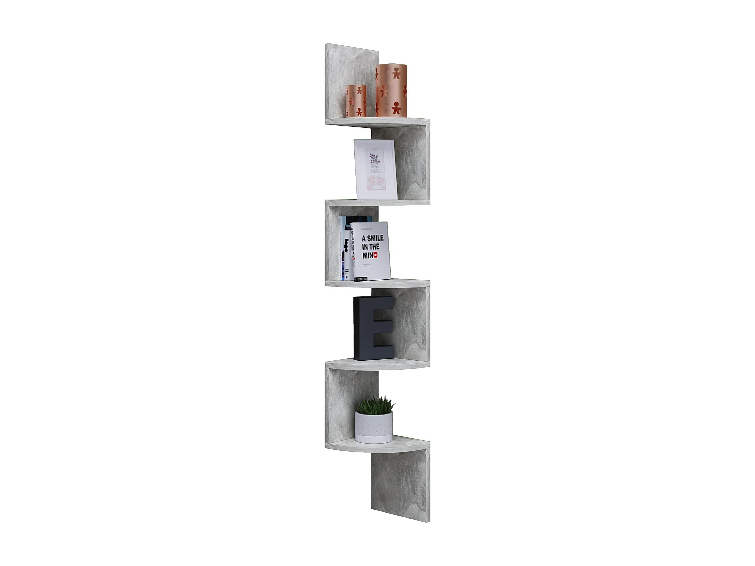 Wall Rack Mintis Concrete Optics H. 123 x W. 20 x D. 20 cm