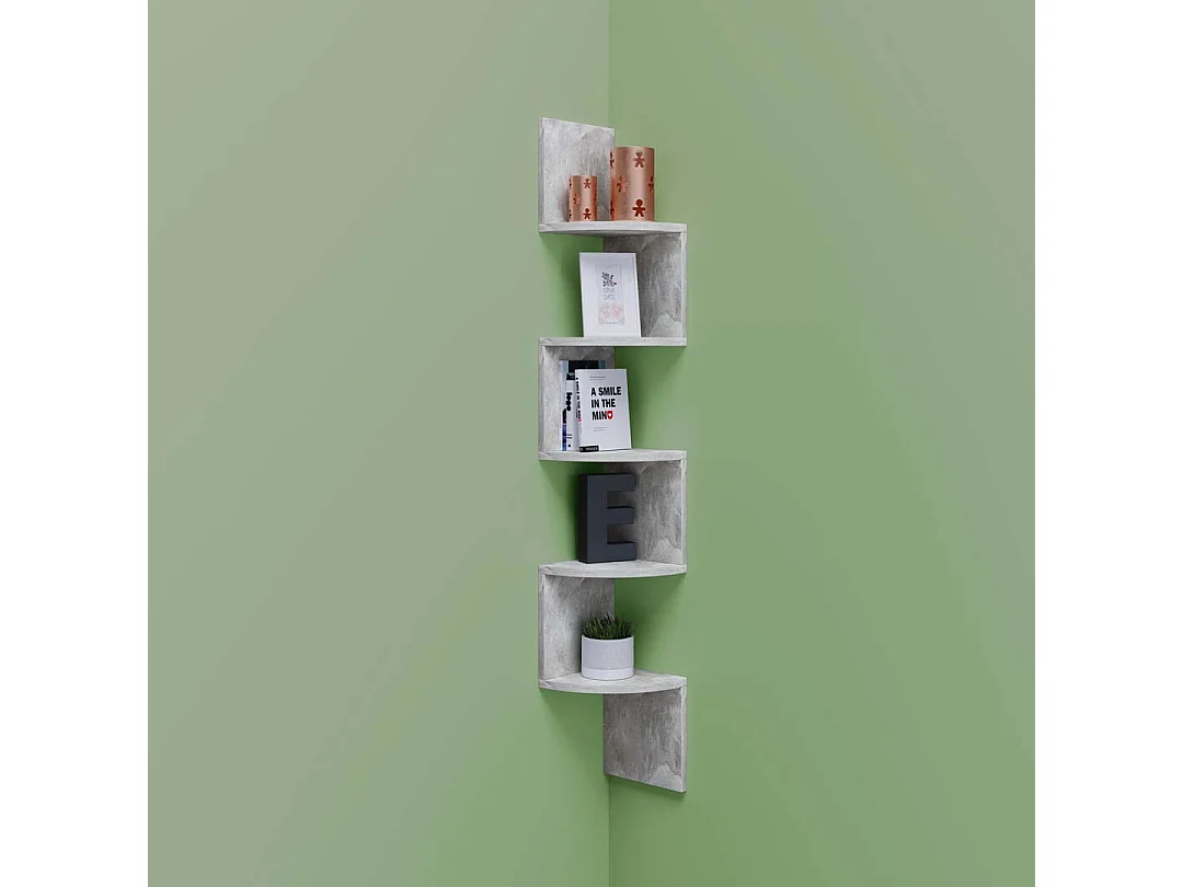 Wall Rack Mintis Concrete Optics H. 123 x W. 20 x D. 20 cm