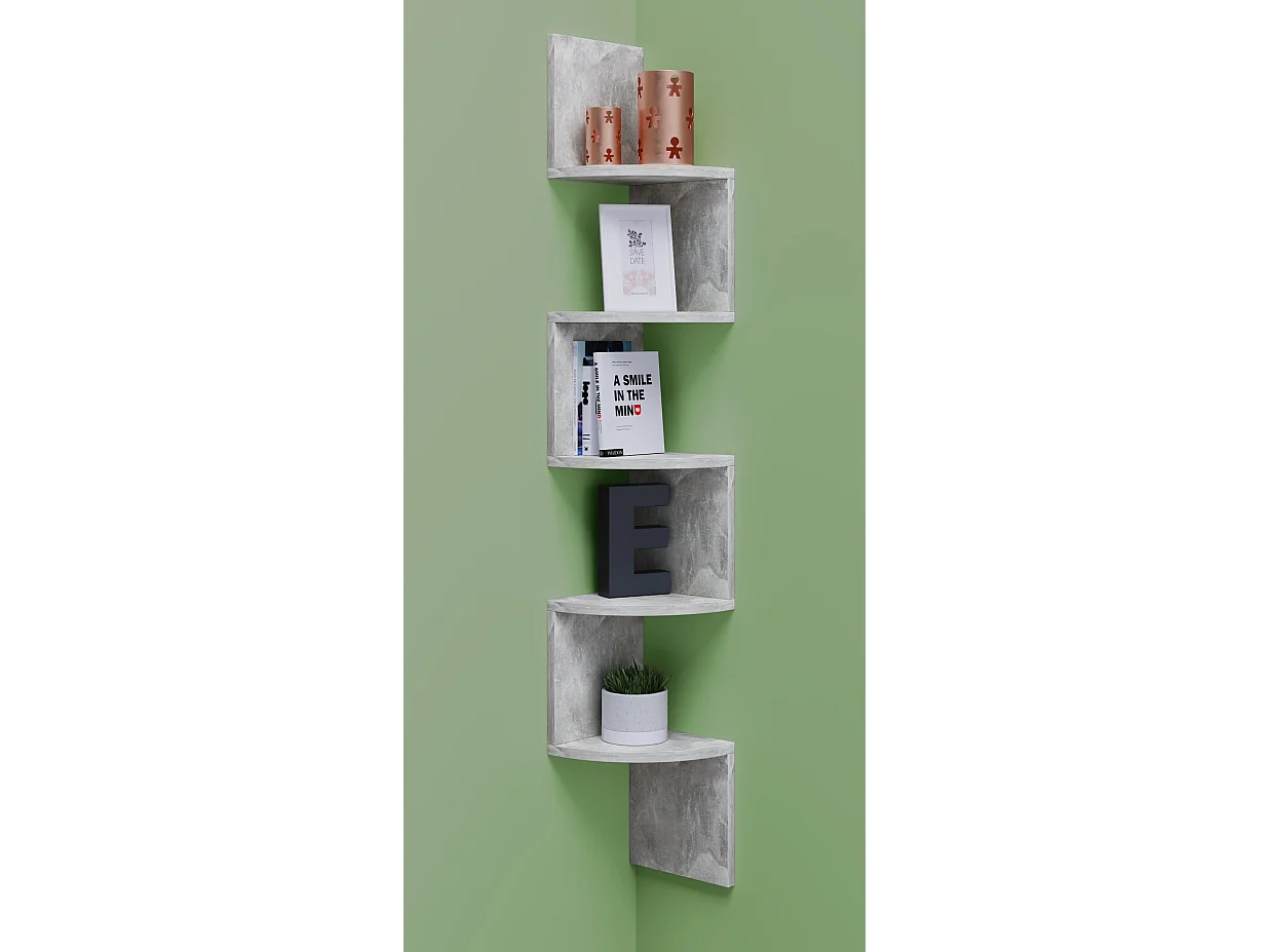 Wall Rack Mintis Concrete Optics H. 123 x W. 20 x D. 20 cm