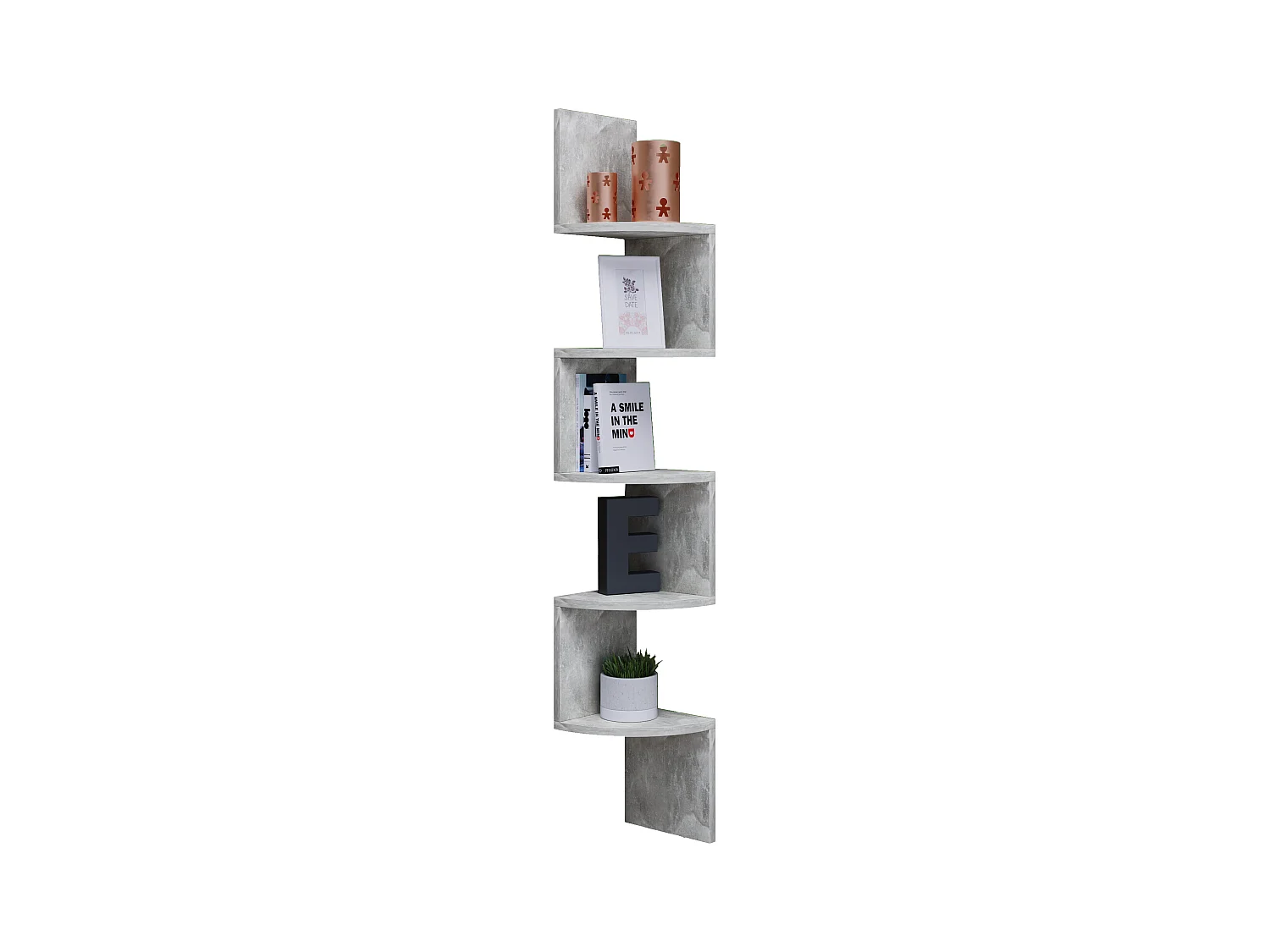 Wall Rack Mintis Concrete Optics H. 123 x W. 20 x D. 20 cm