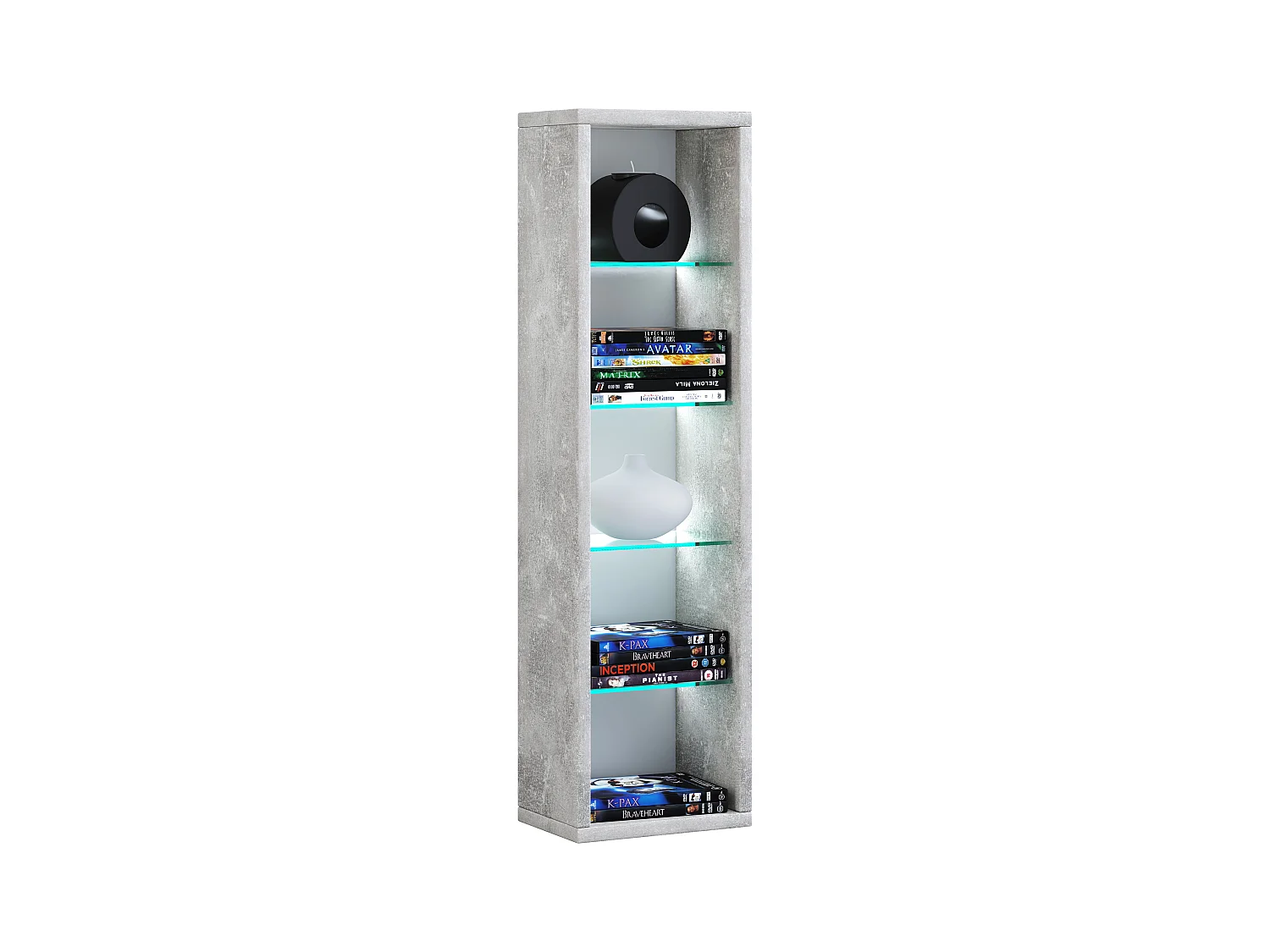Wall Rack Rasato Concrete Optics H. 77 x W. 21 x D. 14 cm