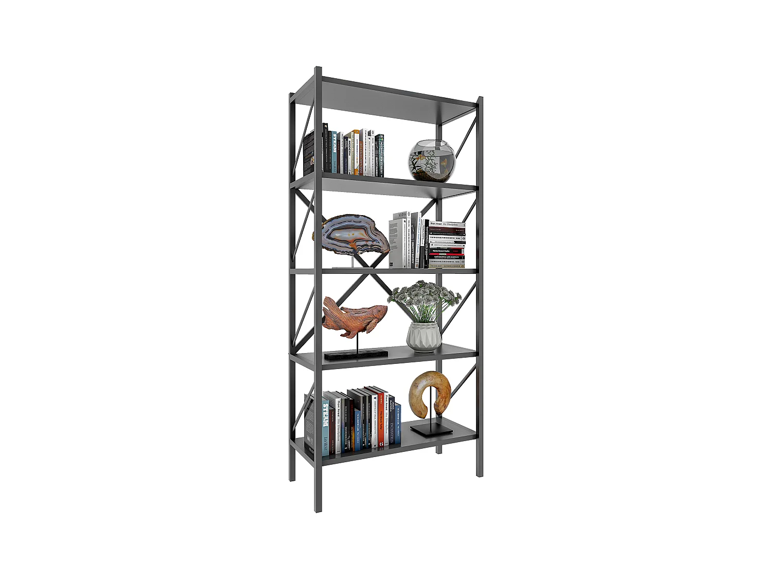 Holz Metall Stand Regal Büro Bücher Insasi 5fach