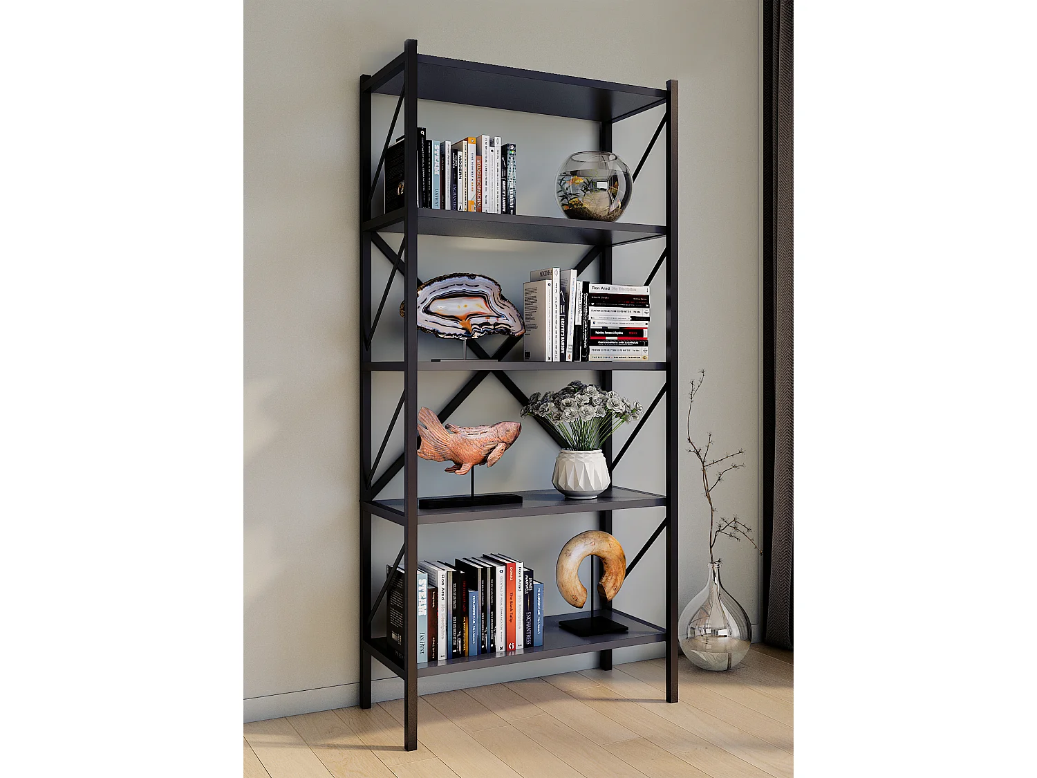 Stand Rack Insasi Anthracite H. 160 x W. 66 x D. 34 cm