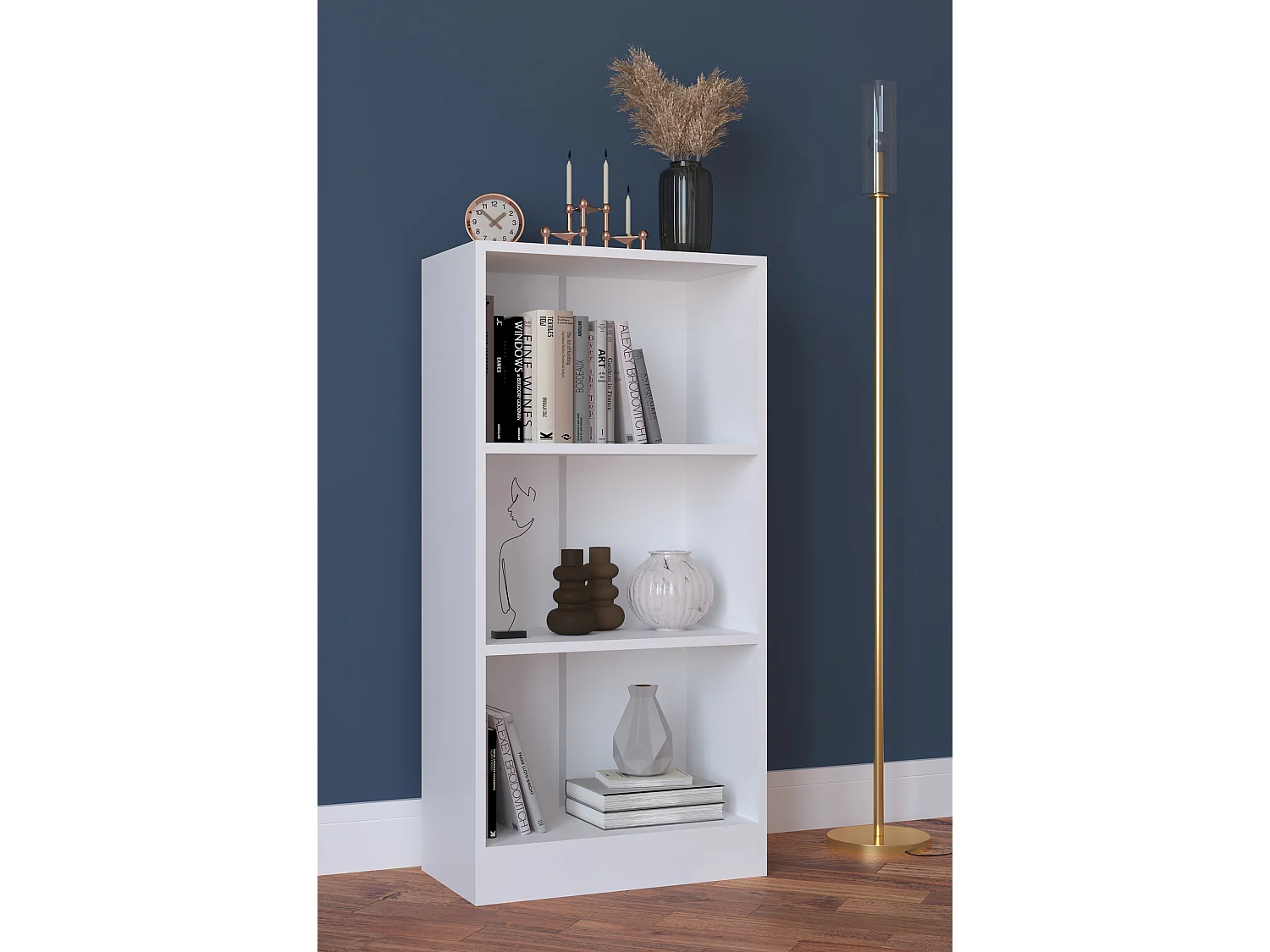 Wooden Shelf Books Półka na książki Dilos M 3f