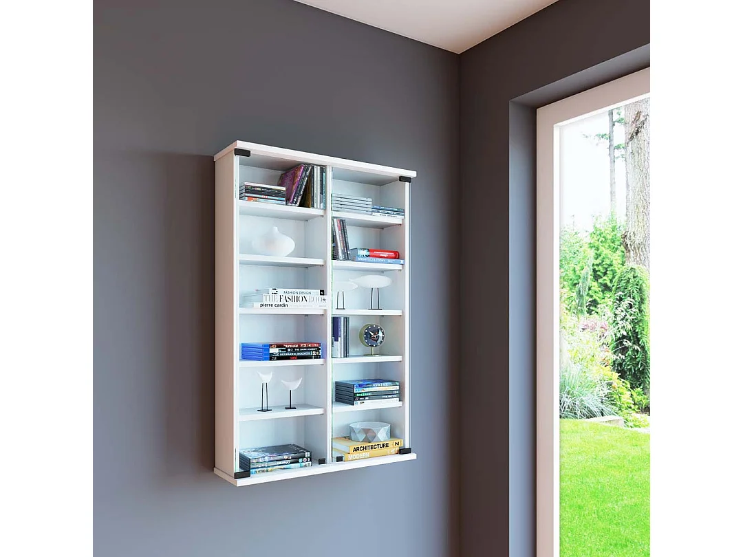 CD DVD Wall Shelf Closet Zuntisa Drzwi szklane