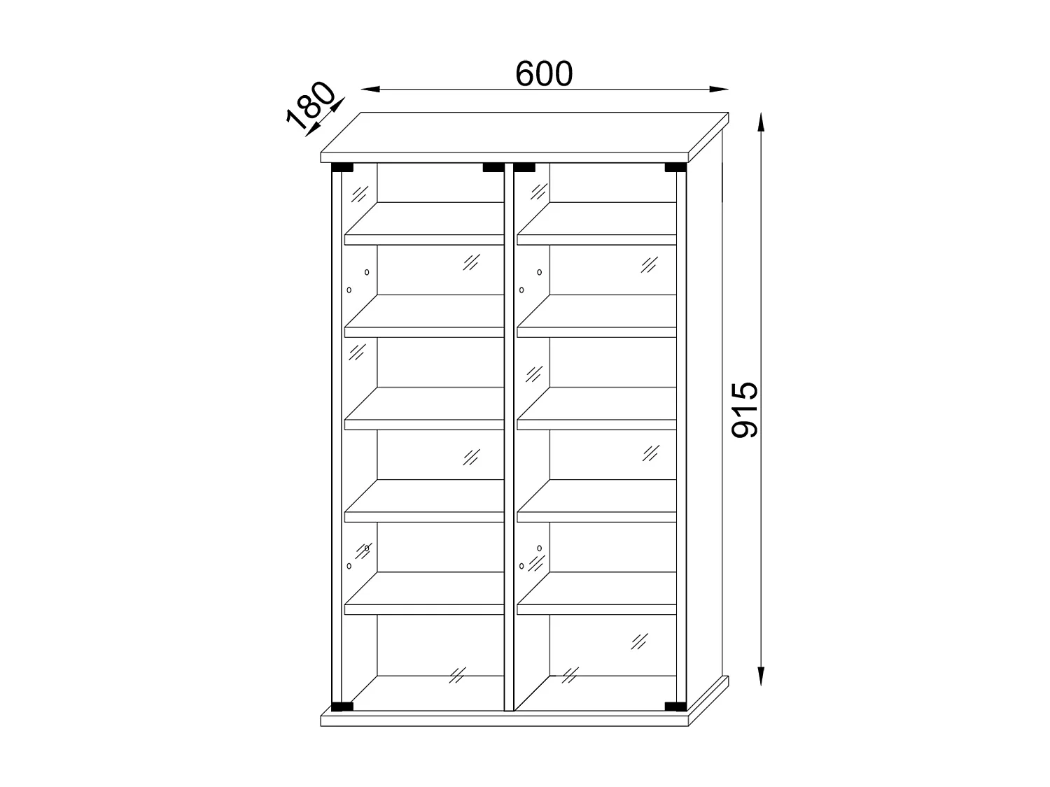 CD DVD Wall Shelf Closet Zuntisa Drzwi szklane