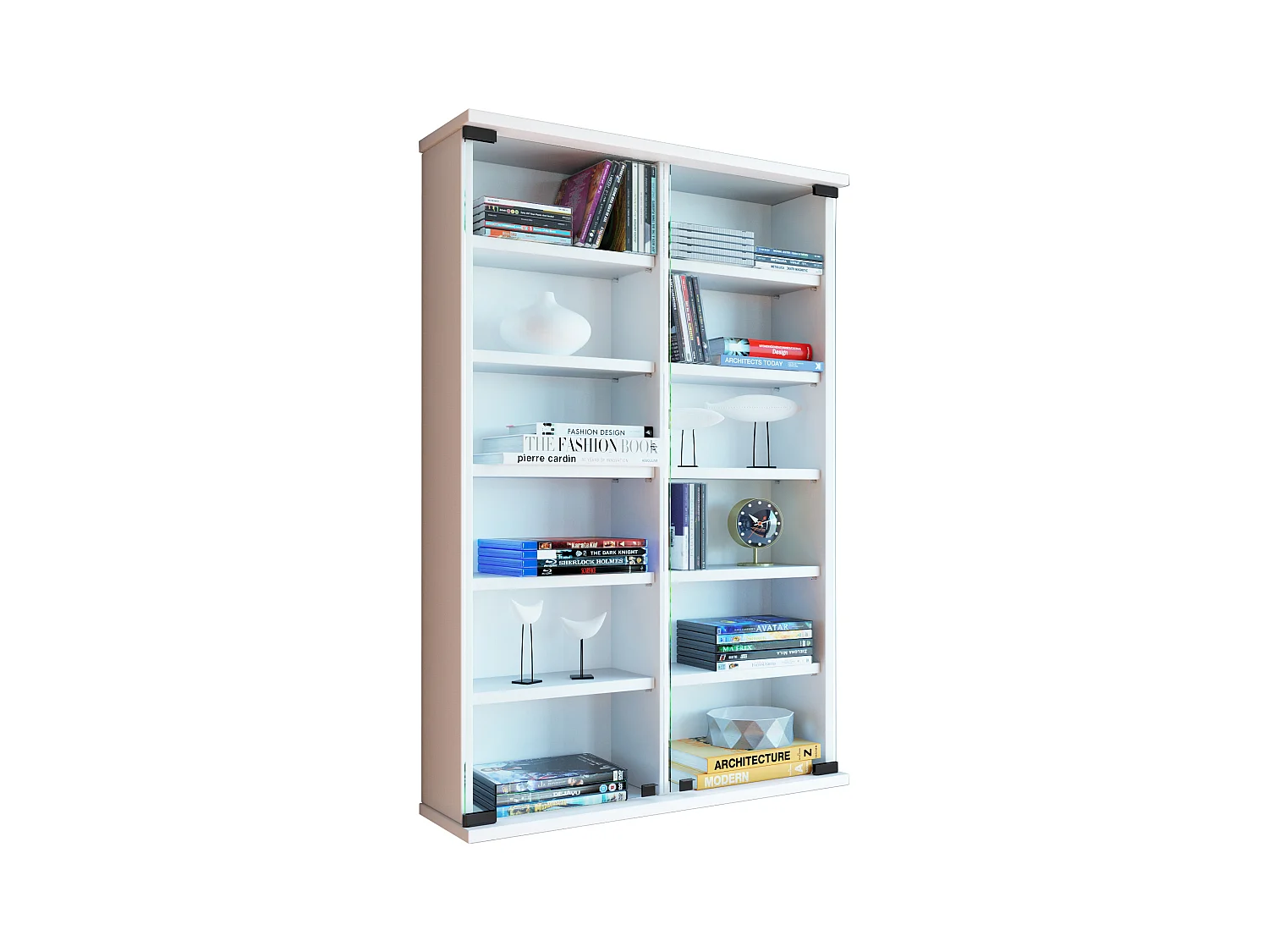 CD / DVD Media Shelf Lona White H. 92 x W. 60 x D. 18 cm
