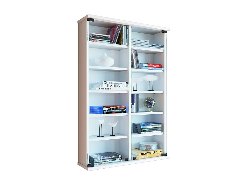CD / DVD Media Shelf Lona White H. 92 x W. 60 x D. 18 cm