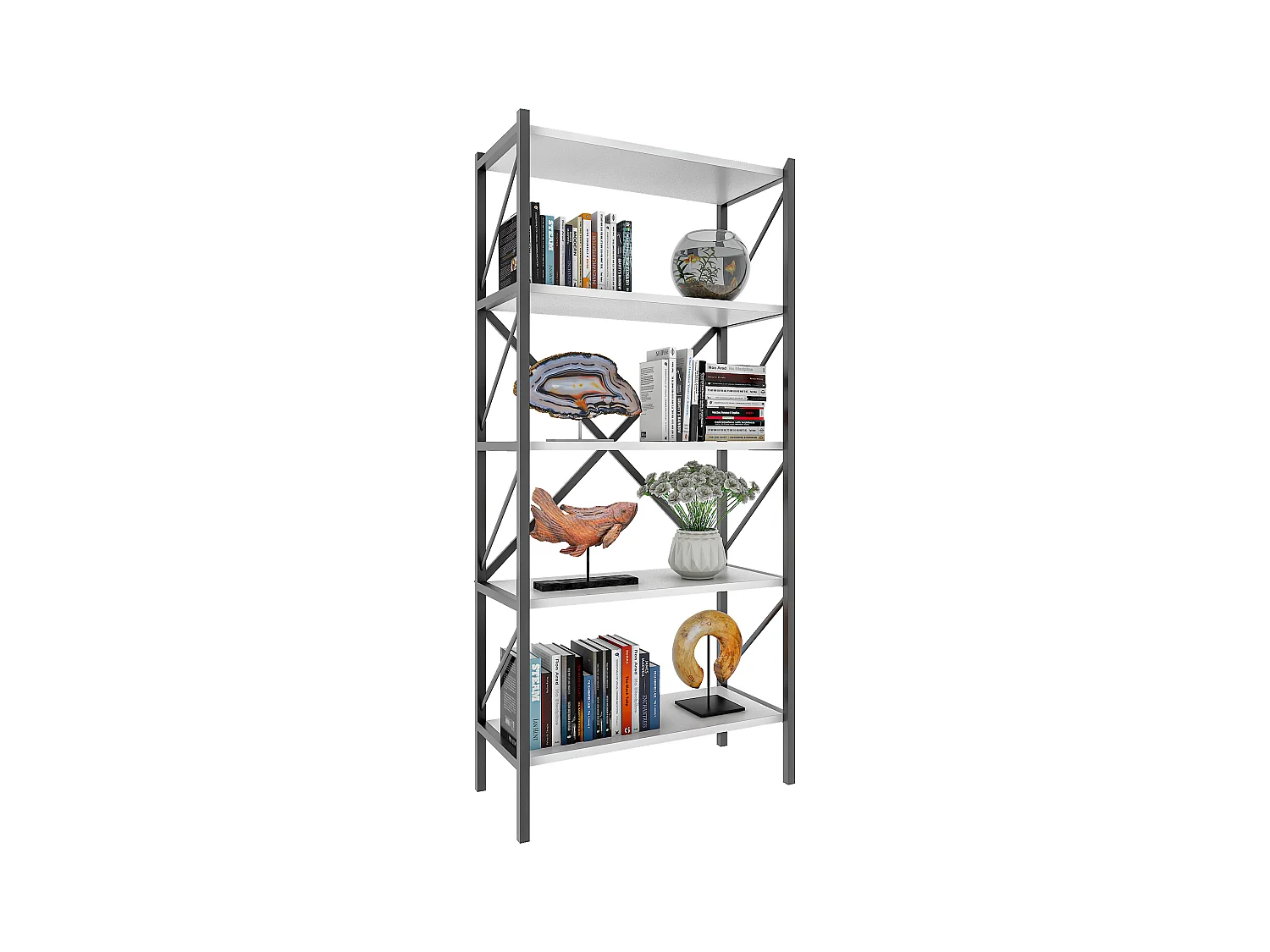 Holz Metall Stand Regal Büro Bücher Insasi 5fach