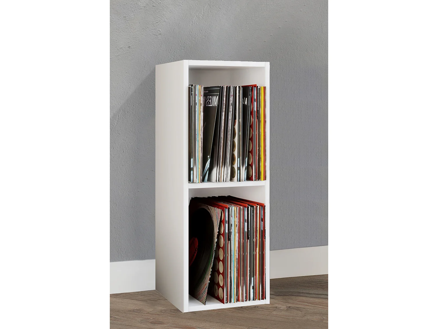 CD / DVD Media Shelf Platto White H. 72 x W. 34 x D. 30 cm