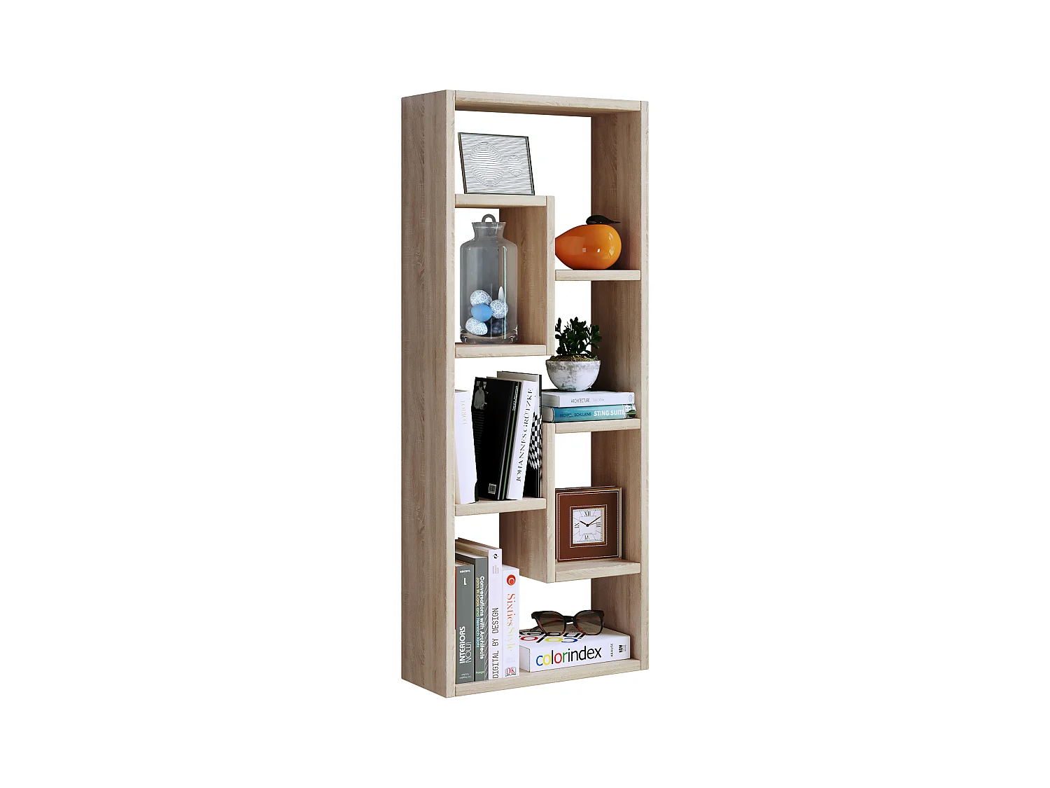 Wall Rack Vilota Honey oak H. 92 x W. 36 x D. 15 cm