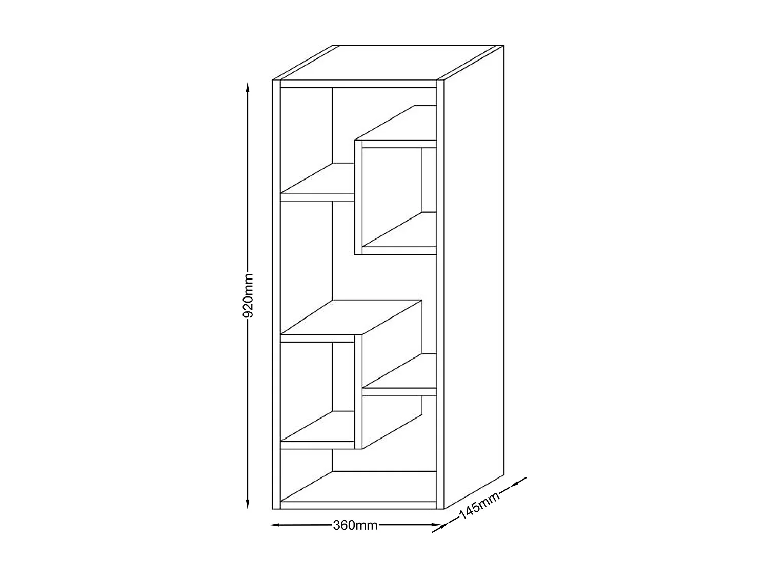 Wall Rack Vilota Honey oak H. 92 x W. 36 x D. 15 cm