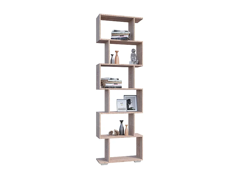 VCM Wood Room Divider Stand Shelf Bookshelf Decoração Livros 6 compartimentos Stand Shelf Palusa L (Sonoma Oak)