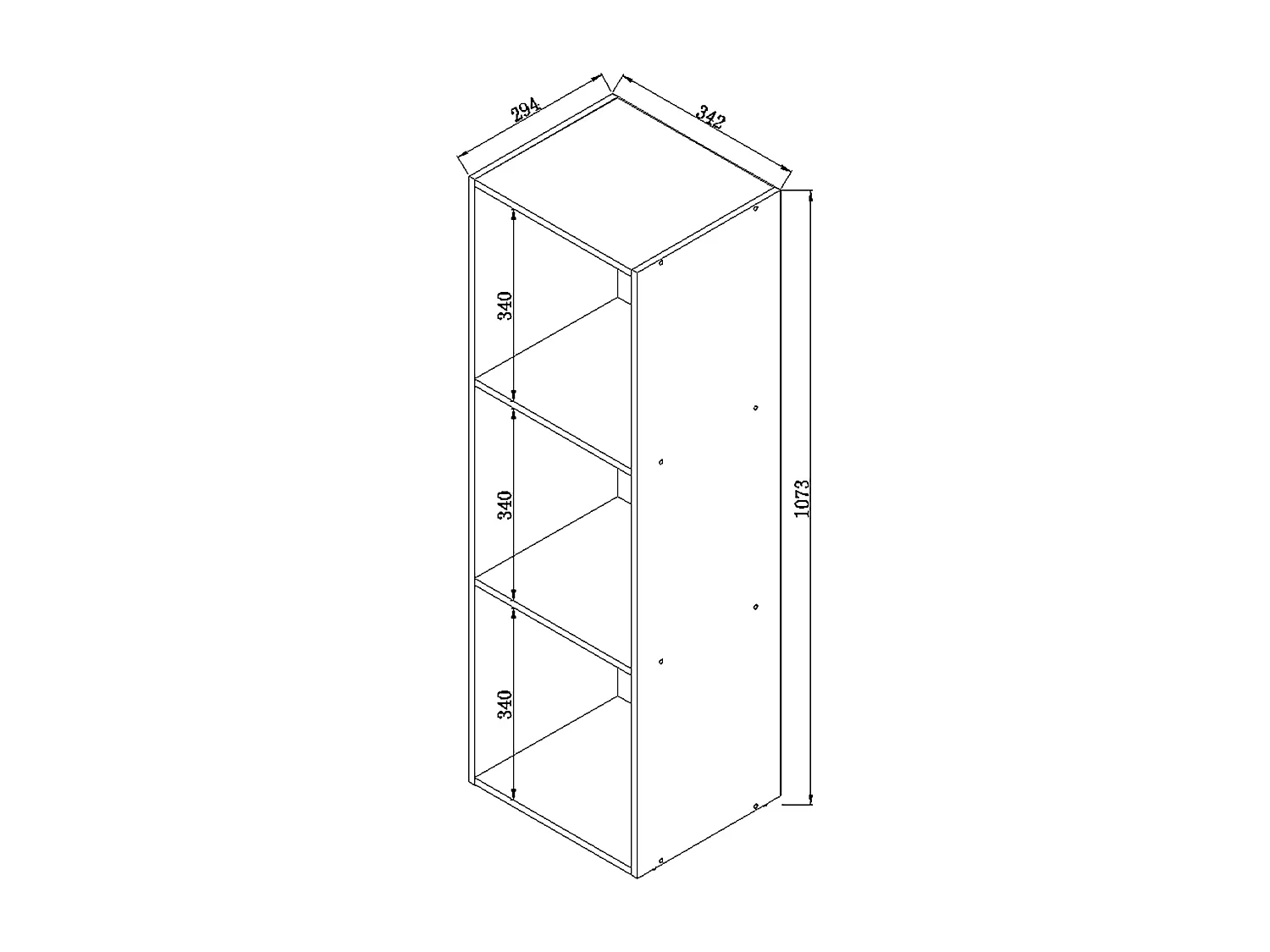 VCM Wood Records Shelf | Stand Shelf com 3 compartimentos para 100 Registros | Dimensões: A. 107 x L. 34 x P. 30 cm - Platto (Beech)