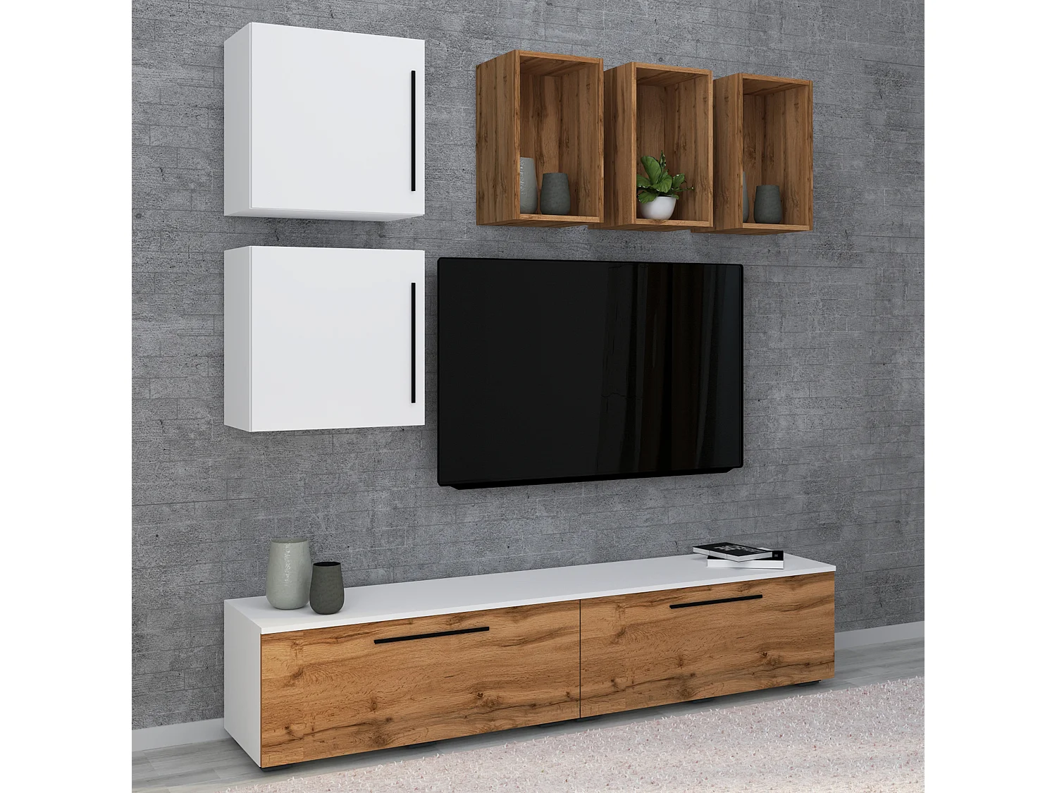 Holz Wandregal Hängeregal Wandboard Regal Arila S