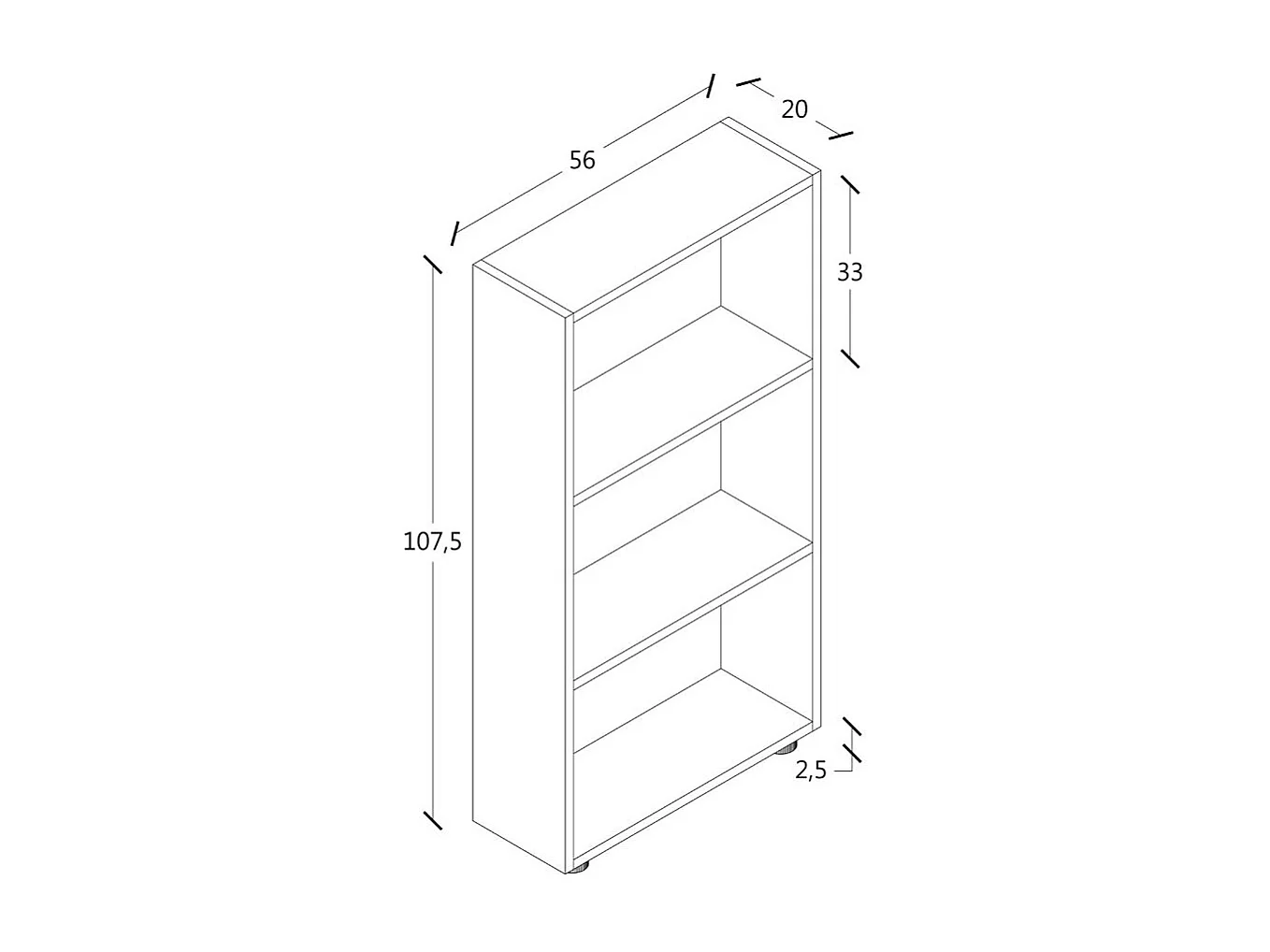 Stand Rack Bulas White H. 108 x W. 56 x D. 20 cm