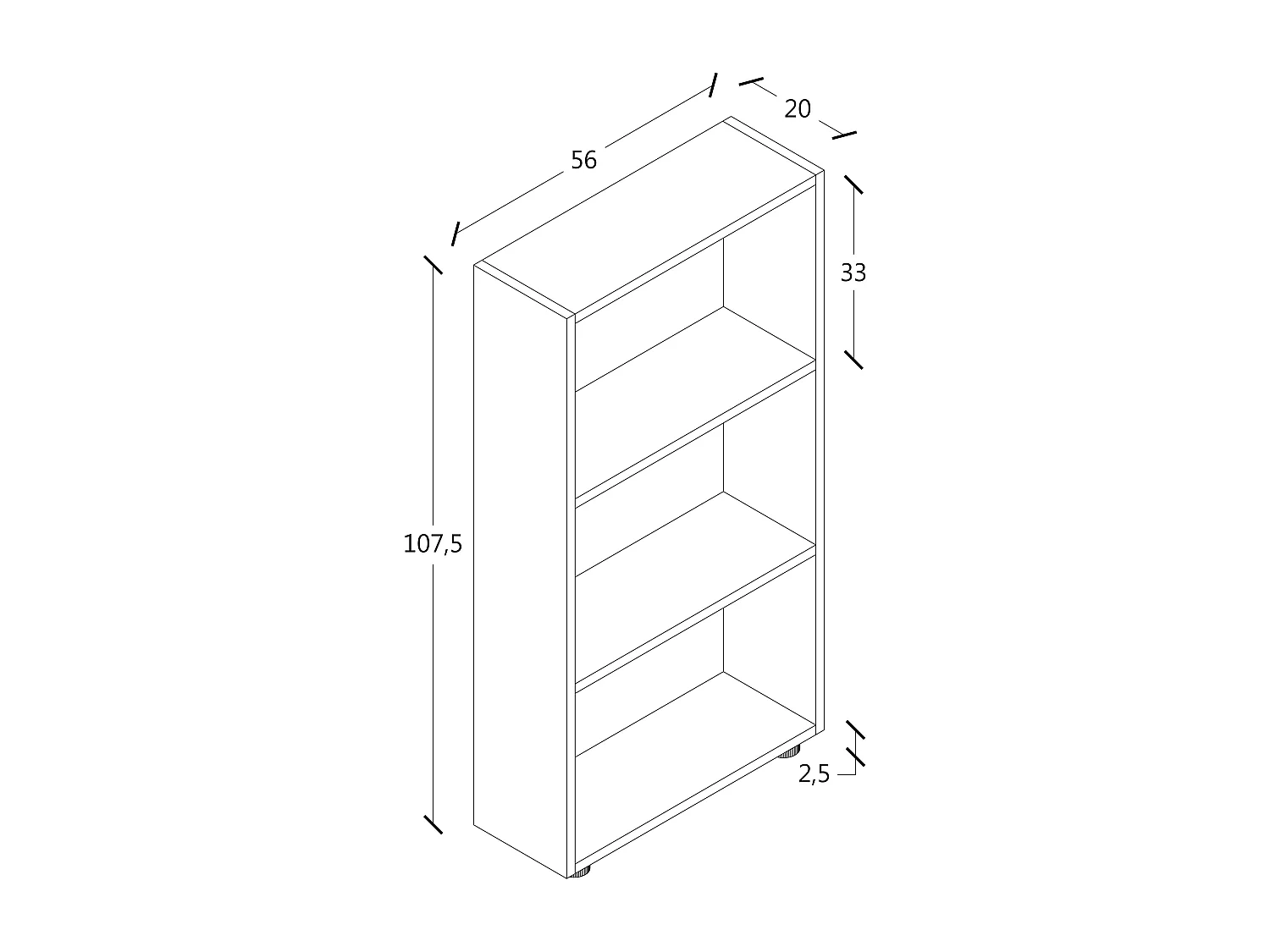Stand Rack Bulas White H. 108 x W. 56 x D. 20 cm