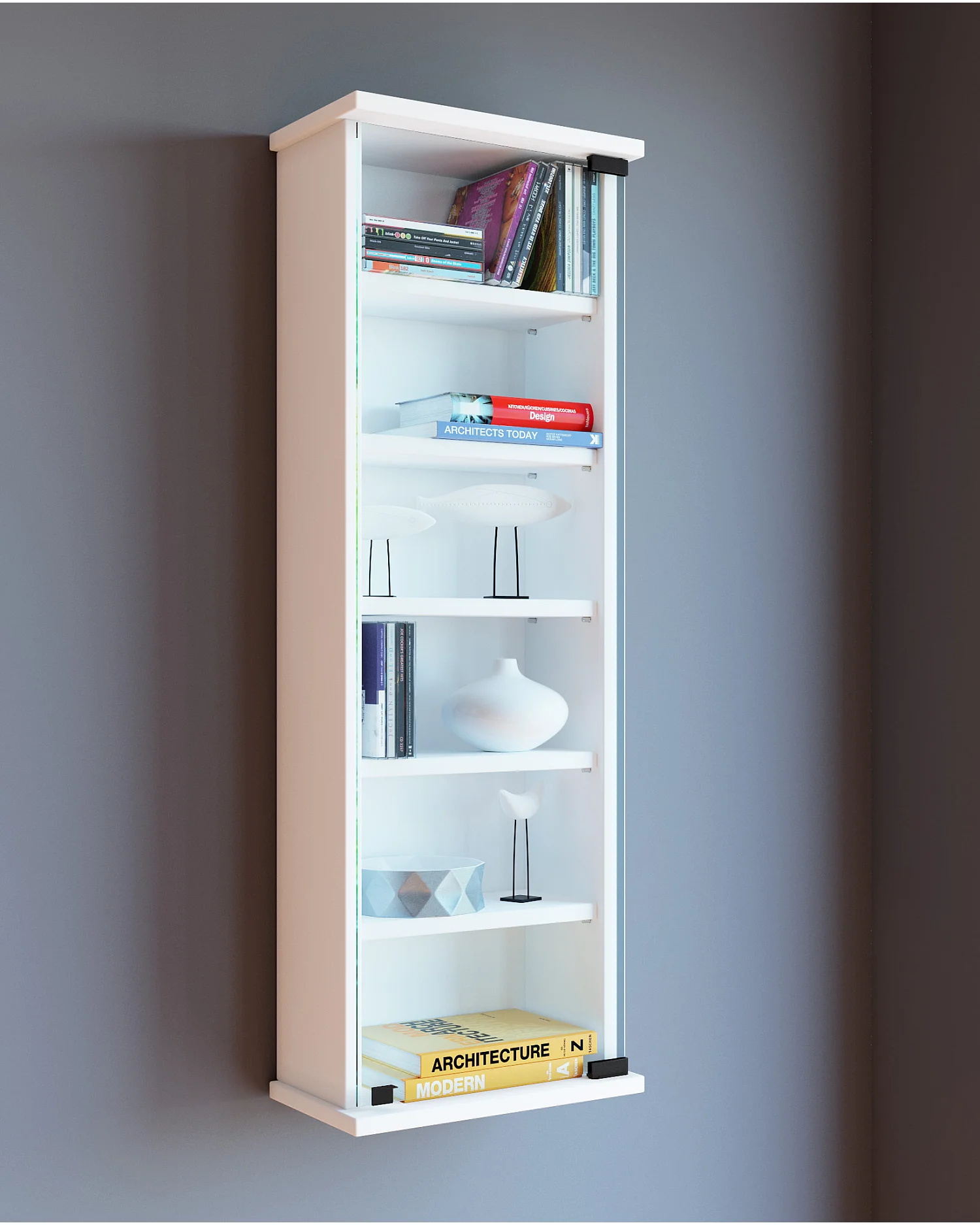 Prateleira de mídia de CD / DVD Lona Branco A. 92 x L. 31 x P. 18 cm