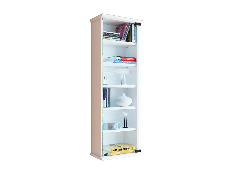 CD / DVD Media Shelf Lona White H. 92 x W. 31 x D. 18 cm