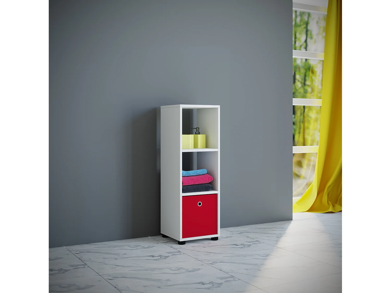 Stand Rack Benas White H. 93 x W. 31 x D. 30 cm